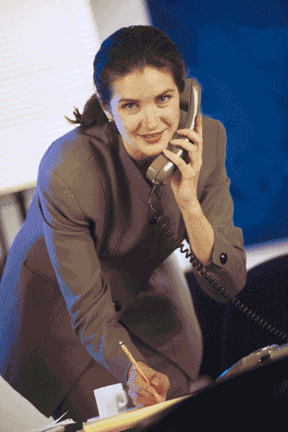woman answering phone woman answering phone